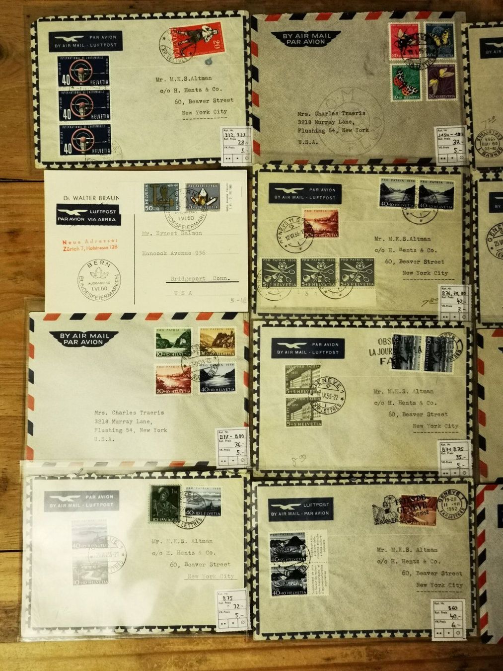 Tutti i francobolli: 12 Luftpostbelege einer nicht verwendet – Usato da Buttikon venduto da billigJackob 2