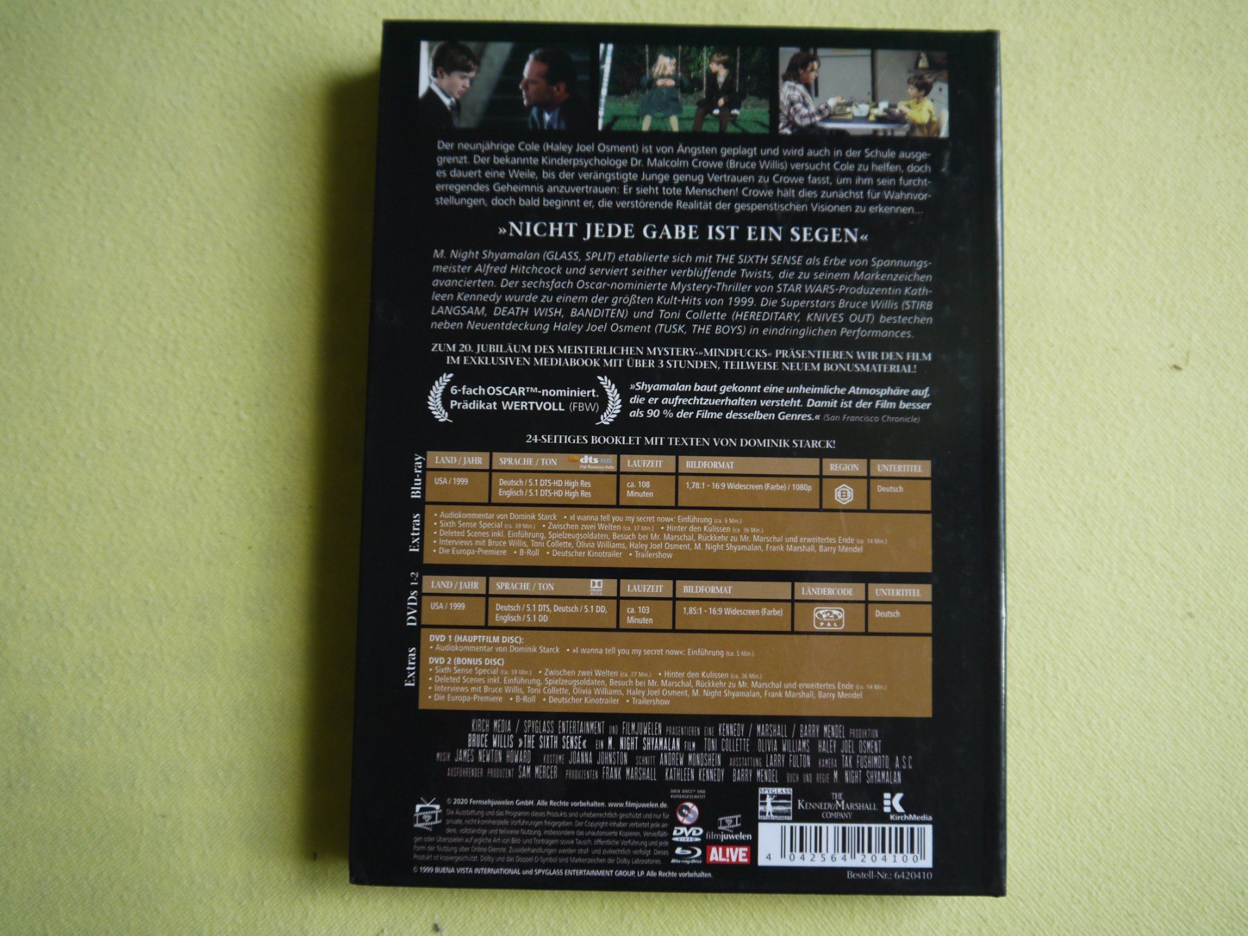 Tutti i DVDs: THE SIXTH SENSE - Mediabook - Bruce Willis – Usato da Hagendorn venduto da Blaf 3