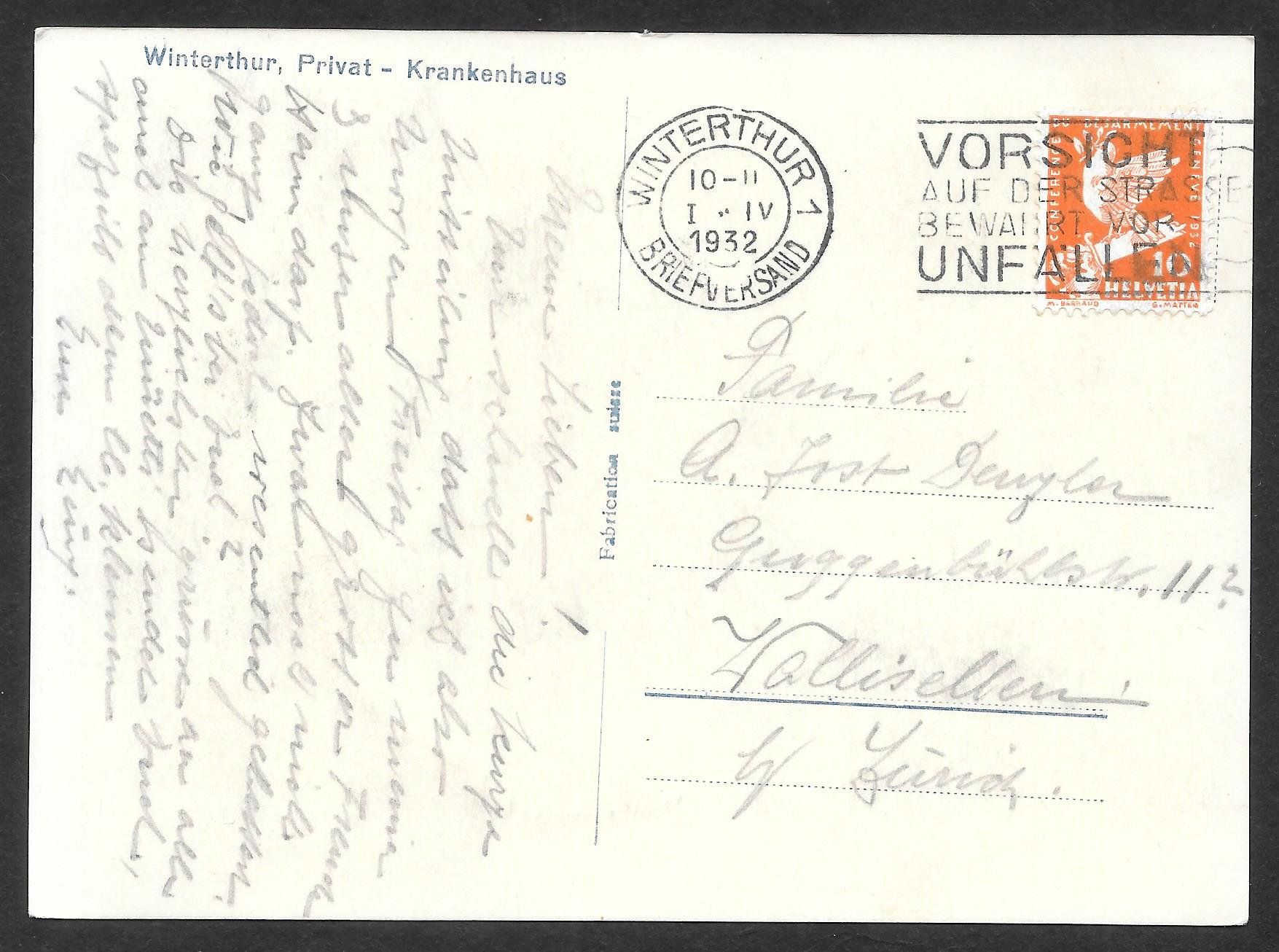 Cartoline postali: Winterthur Privat - Krankenhaus – Usato da Olten venduto da clotaldi 1