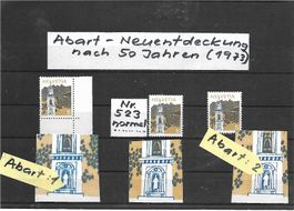 1973 : 2 neue Abarten 5 Rp. Nr. 523xx