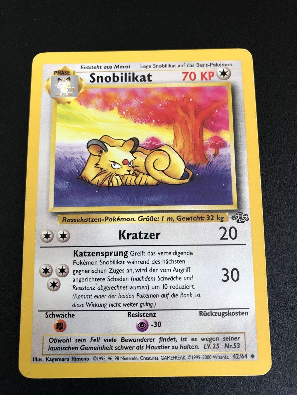 Pokémon Carte collezionabili: Snobilikat Dschungel Set 42/64 – Usato da Windisch venduto da sevenless91