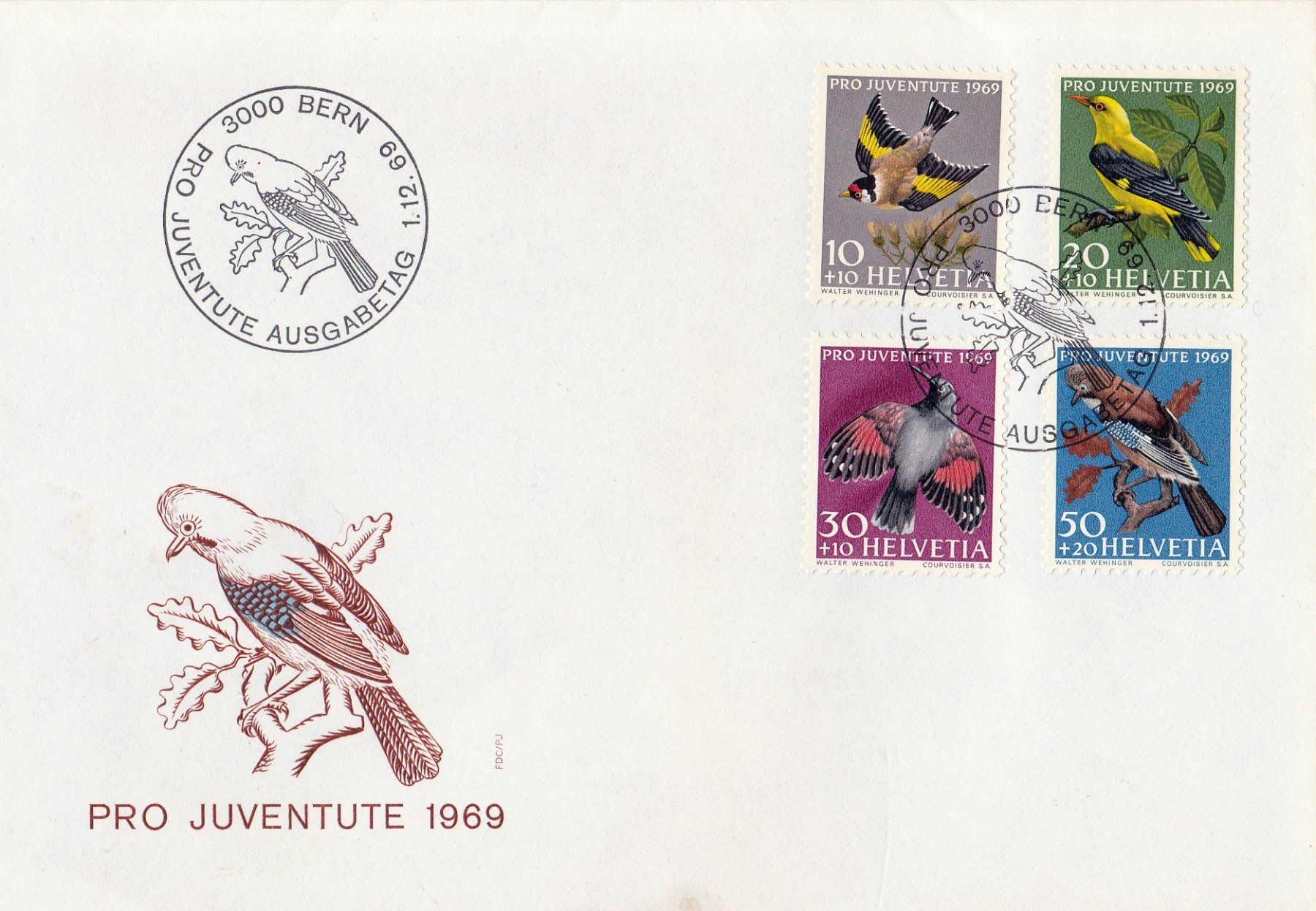 Tutti i francobolli: 8 Ersttagsbriefe Pro Juventute etc. 1965-1970 – Usato da Neuenhof venduto da Wanton 6
