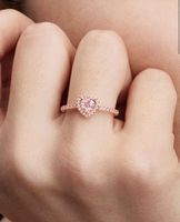 Pandora ring heart pink size 6