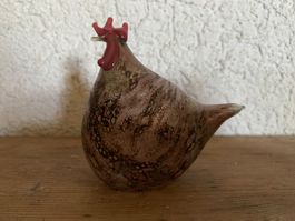 Burri Glasbläserei Huhn Hahn Mundgeblasen