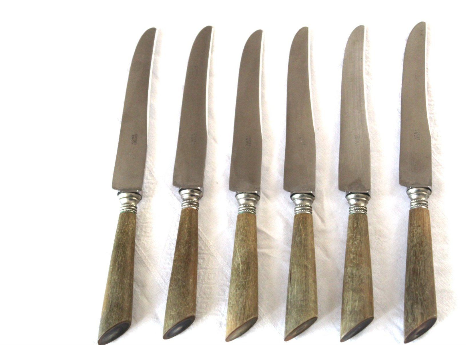 Besteck: Vintage , 6 Messer mit Horngriffe, 50er – Gebraucht aus Locarno von fripui 1