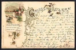 Litho Luzern, Ortspartie, Margeriten und