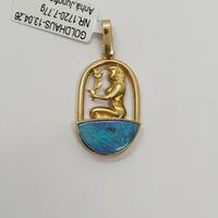 Echt 18K Gold - Opal, Jungfrau Anhänger