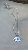 Collana occhio con ciondolo in acciaio inox nuovo