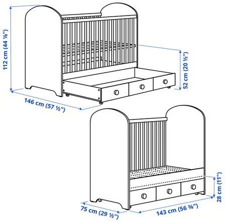 Ikea Letti: Babybett Ikea Gonat Hellgrau – Usato da Gretzenbach venduto da sar_7ymr 1
