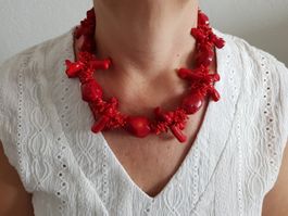 Kette Korallenwurzel 925 Silberverschluss, 182,84 gr, L-43cm