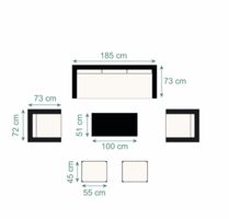 Garten Lounge-Set aus Polyrattan – guter gebrauchter Zustand