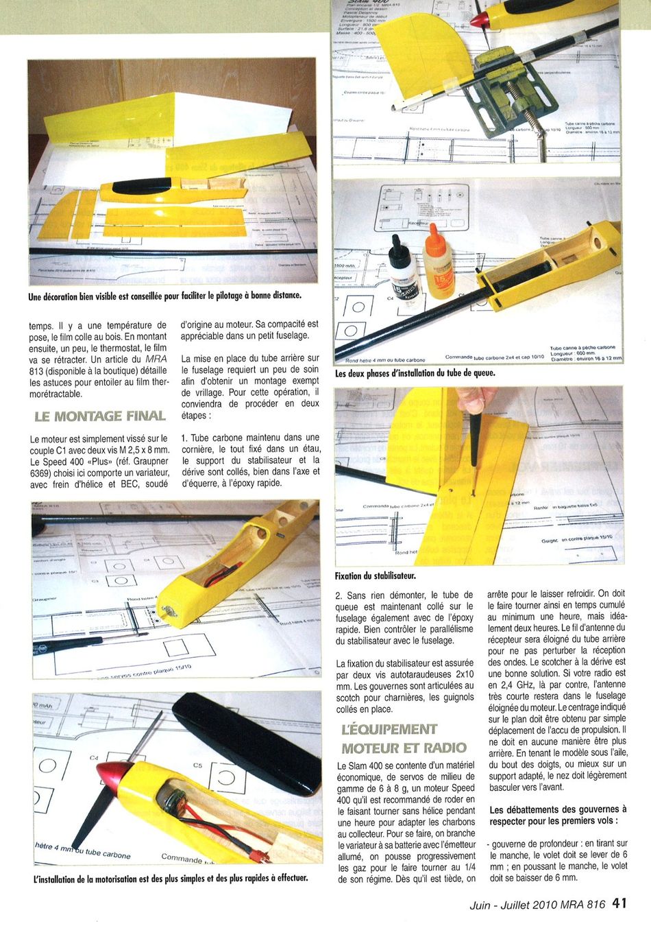 Modellismo RC: Bauplan RCSegler Plan Planeur éléctrique débutant "SLAM 400" – Usato da Genève venduto da Hucotra 6