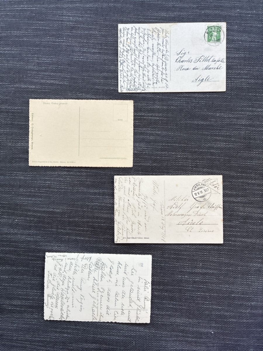 Cartoline postali: 4 Ansichtskarten Schweiz von Biasca TI – Usato da Oftringen venduto da Cla.vD.74 1
