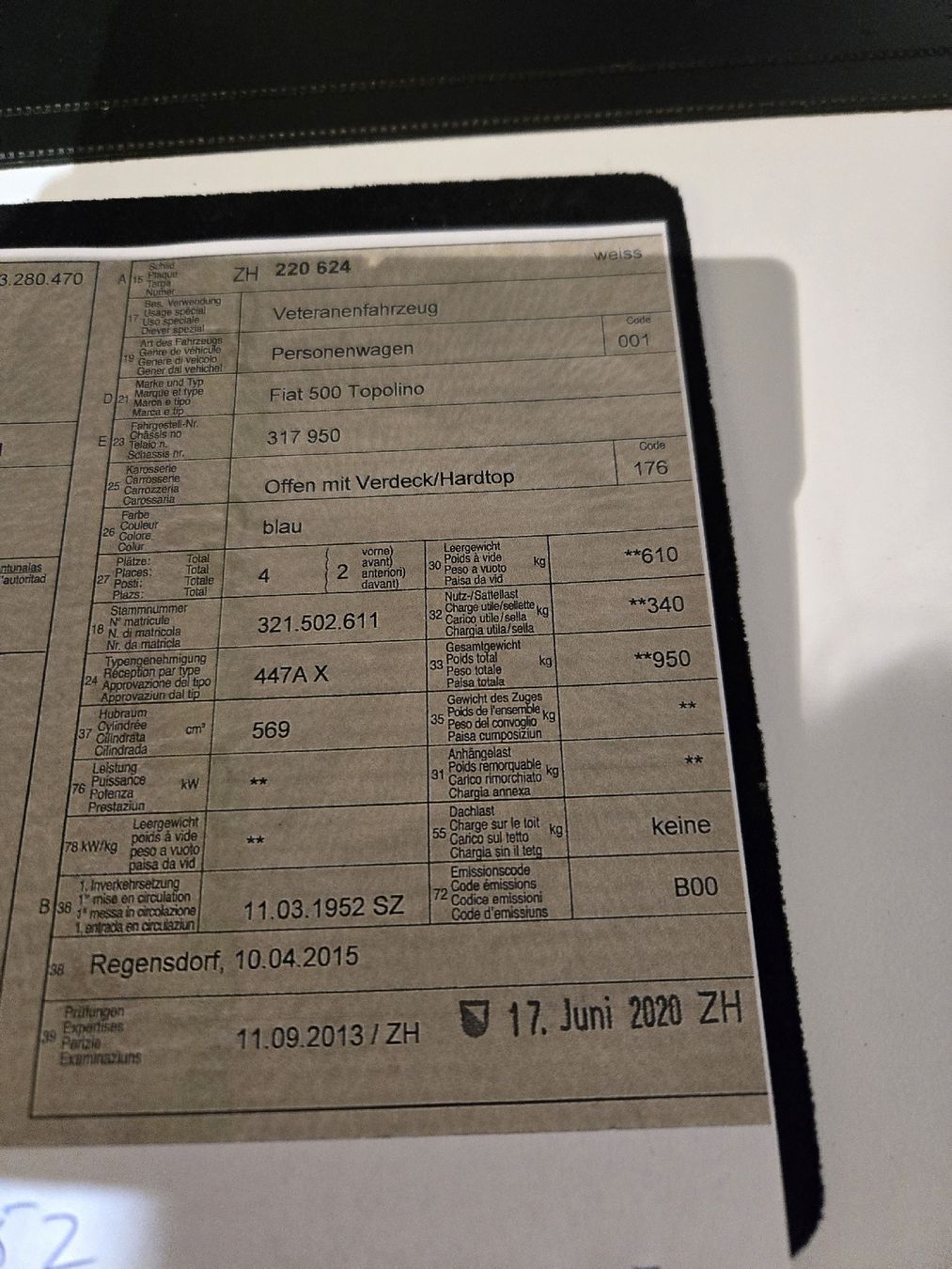 Fiat Automobili: Fiat 500 Topolino 1952 Oldtimer zu verkaufen – Usato da Regensdorf venduto da Rech1 5
