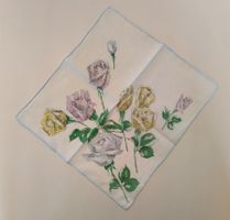 Taschentuch 60er Jahre / Rosen ab Fr. 1.- / leicht verblasst