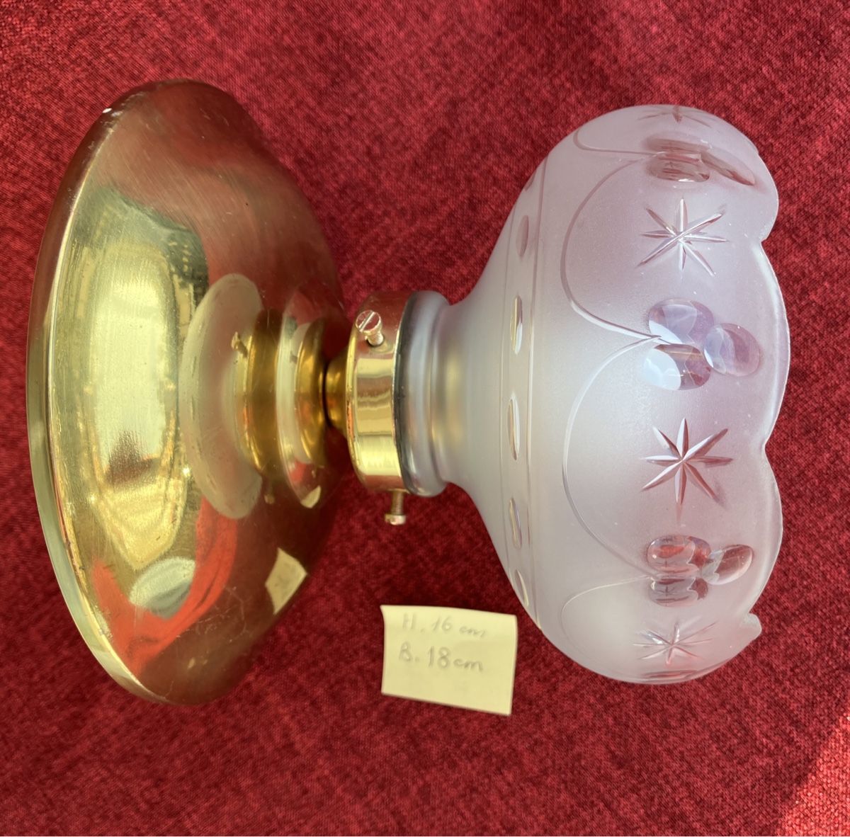Lampadari & plafoniere: Alter Messing Deckenlampe Handgeschliffenes satiniertesglas – Usato da Zürich venduto da otomado 5