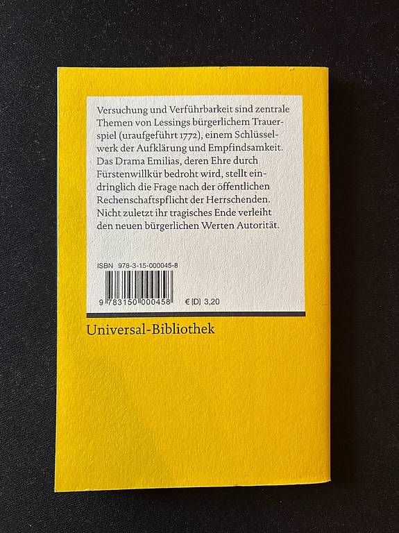 Libri: Emilia Galotti von G.E.Lessing – Usato da Frutigen venduto da lauura04 1