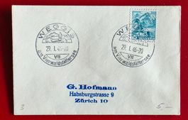 PILATUS ORTSWERBESTEMPEL K-STEMPEL 3 WEGGIS LUZERN 1946