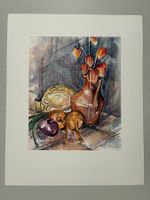 Stillleben, Aquarell, 27x33, 1995, Passepartout
