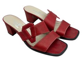 Mules Concetta Pane cuir rouge. Pointure 40