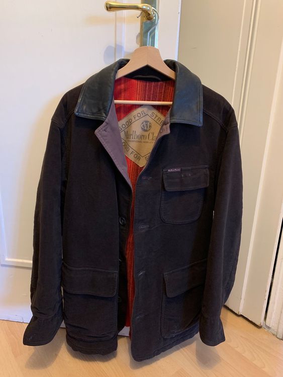 Blouson D'hiver Vintage MARLBORO CLASSICS - Taille XXL, Col Cuir, Excellent état