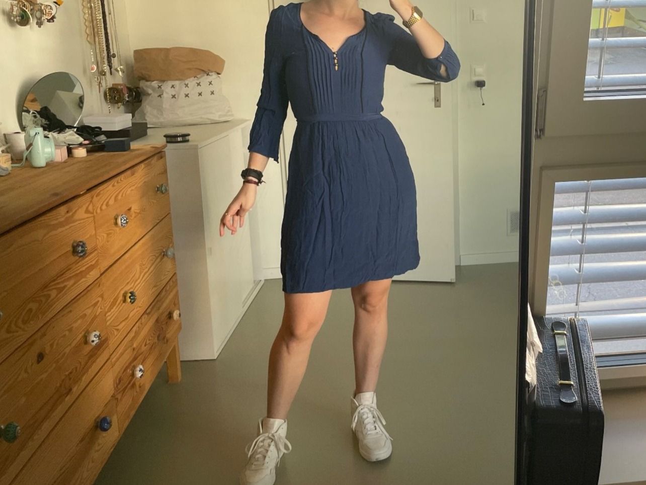 Kookai Kleider: blaues Kleid mit langen Ärmeln / Robe KOOKAÏ 36 – Neu (gemäss Beschreibung) aus Zürich von AnnaSa