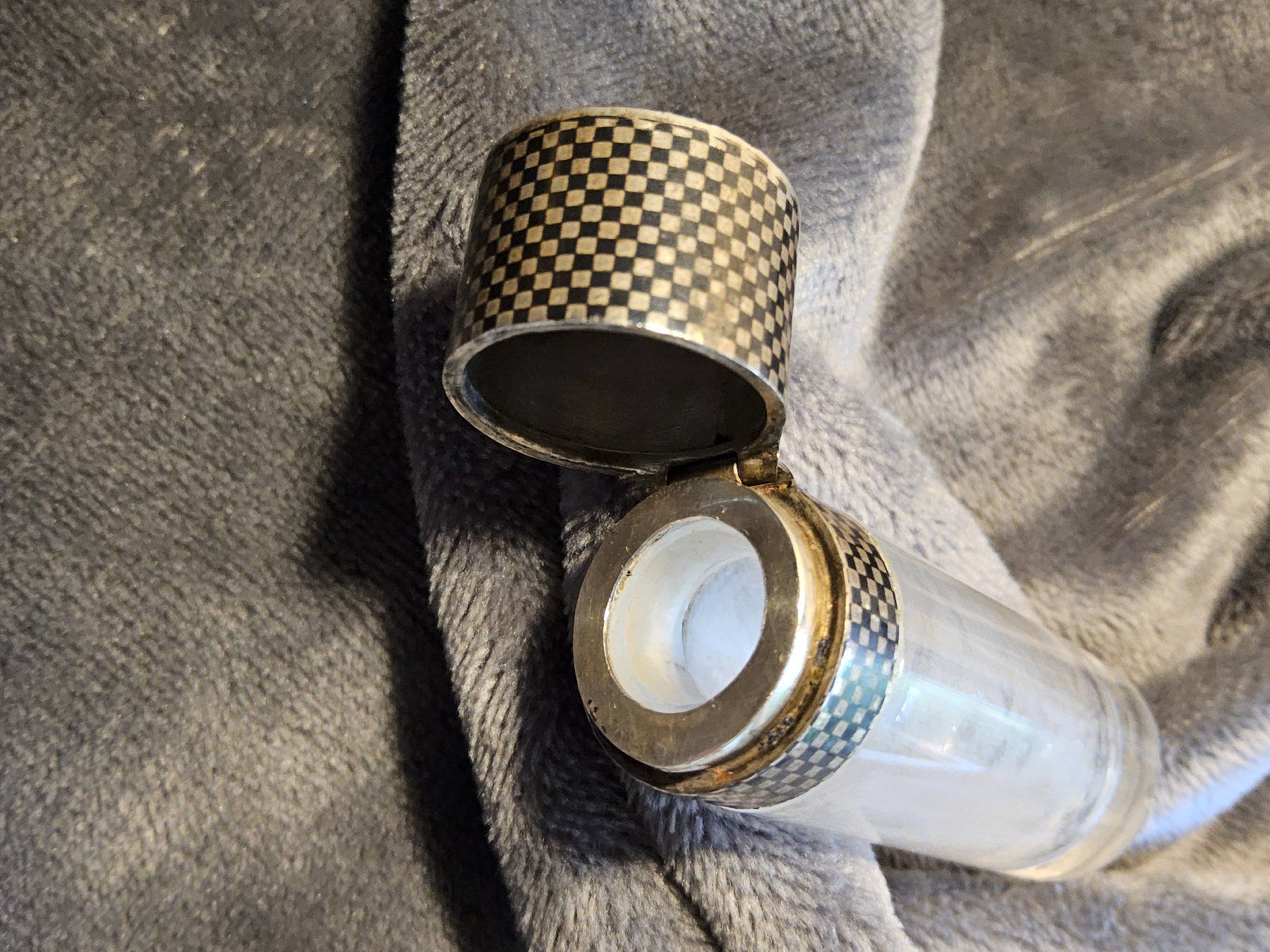 Flaconi: Antiker Art Déco Cocain Behälter Glas/Silber ca 1920 – Usato da Zürich venduto da sanwit 2