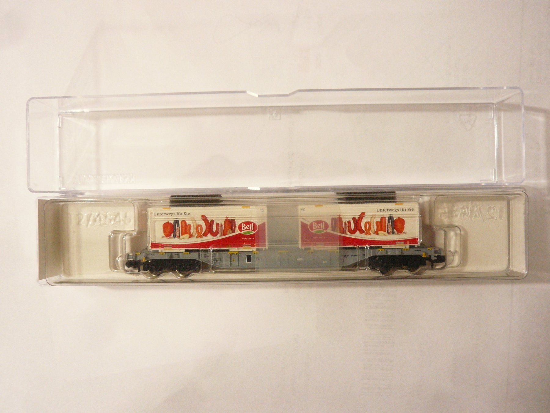Fleischmann Modellini di ferrovie: Fleishmann AAE Containertragwagen, BELL ""  NEU UND OVP  "" – Nuovo e nell'imballaggio originale da Pfaffnau venduto da nolff 3