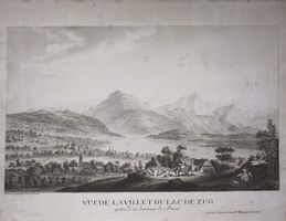 Zug Baar Kupferstich von Freudweiler um 1790 selten