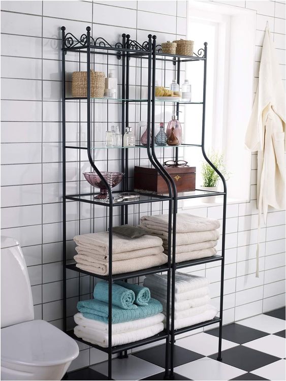 IKEA RÖNNSKÄR Regal Schwarz – 42x40x176 Cm, Mit Herausnehmbaren Einlegeböden