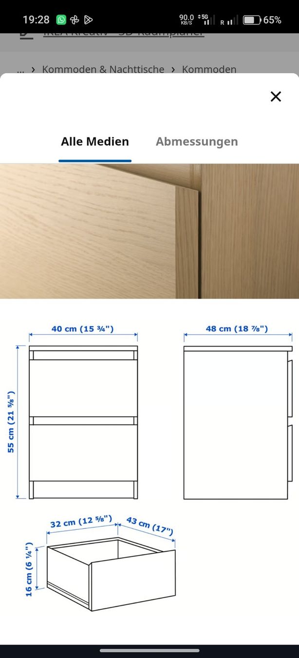 Ikea Comodini: MALM Kommode mit 2 Schubladen (2 Stück) – Usato da Adligenswil venduto da ser_6mpq 6