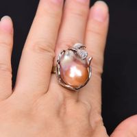 Barock Rosa Perle Ring Multi Grösse Bague Gr.54 56 ajustable