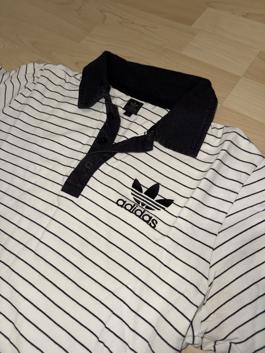 Adidas Magliette Polo: Polo Adidas rayé blanc et noir – Usato da Villeret venduto da bys_k95b 1