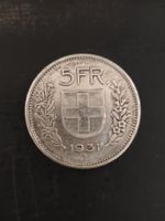 Schweizer 5 Franken Münze Jahrgang 1931