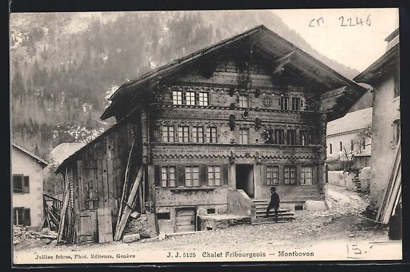 Cartoline postali: AK Montbovon, Chalet Fribourgeois – Usato da Berlin venduto da bartko-reher
