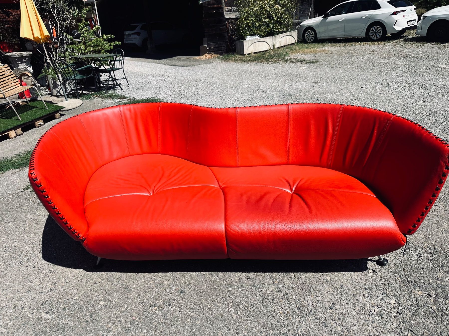 De Sede Sofas: Sofa De Sede DS102 Shell rot Leder Mathias Hoffmann – Gebraucht aus Otelfingen von Yossi-68 2