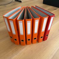 Ordner Biella 7 Stück orange und rot guter Zustand