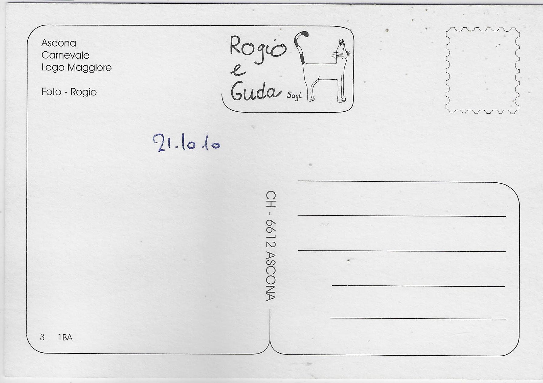 Cartoline postali: Ascona - Carnevale Lago Maggiore – Usato da Ettingen venduto da Kartenplanet 1