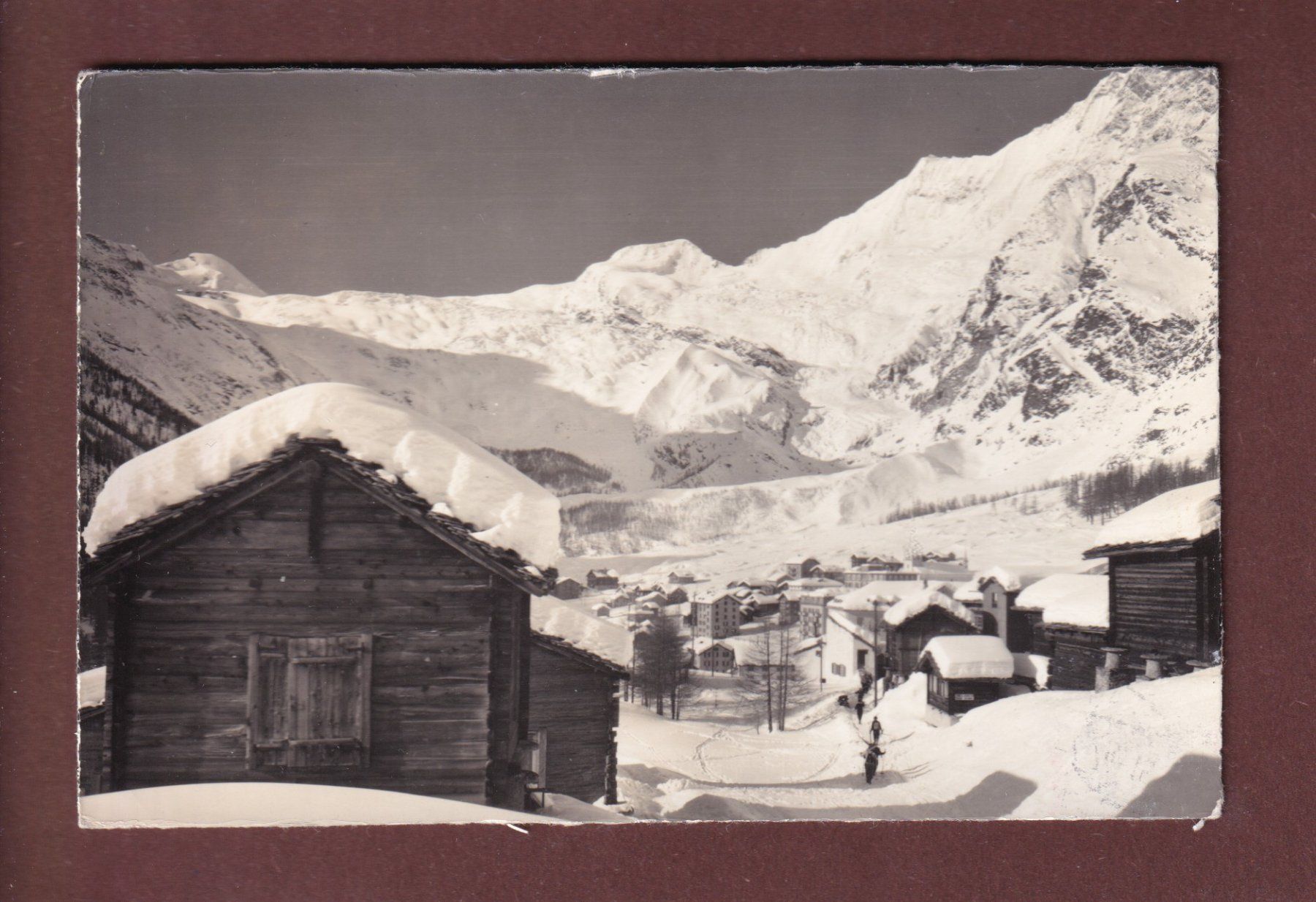 Ansichtskarten: SAAS-FEE unter Schnee - 1965 – Gebraucht aus Pully von nicecards-shop
