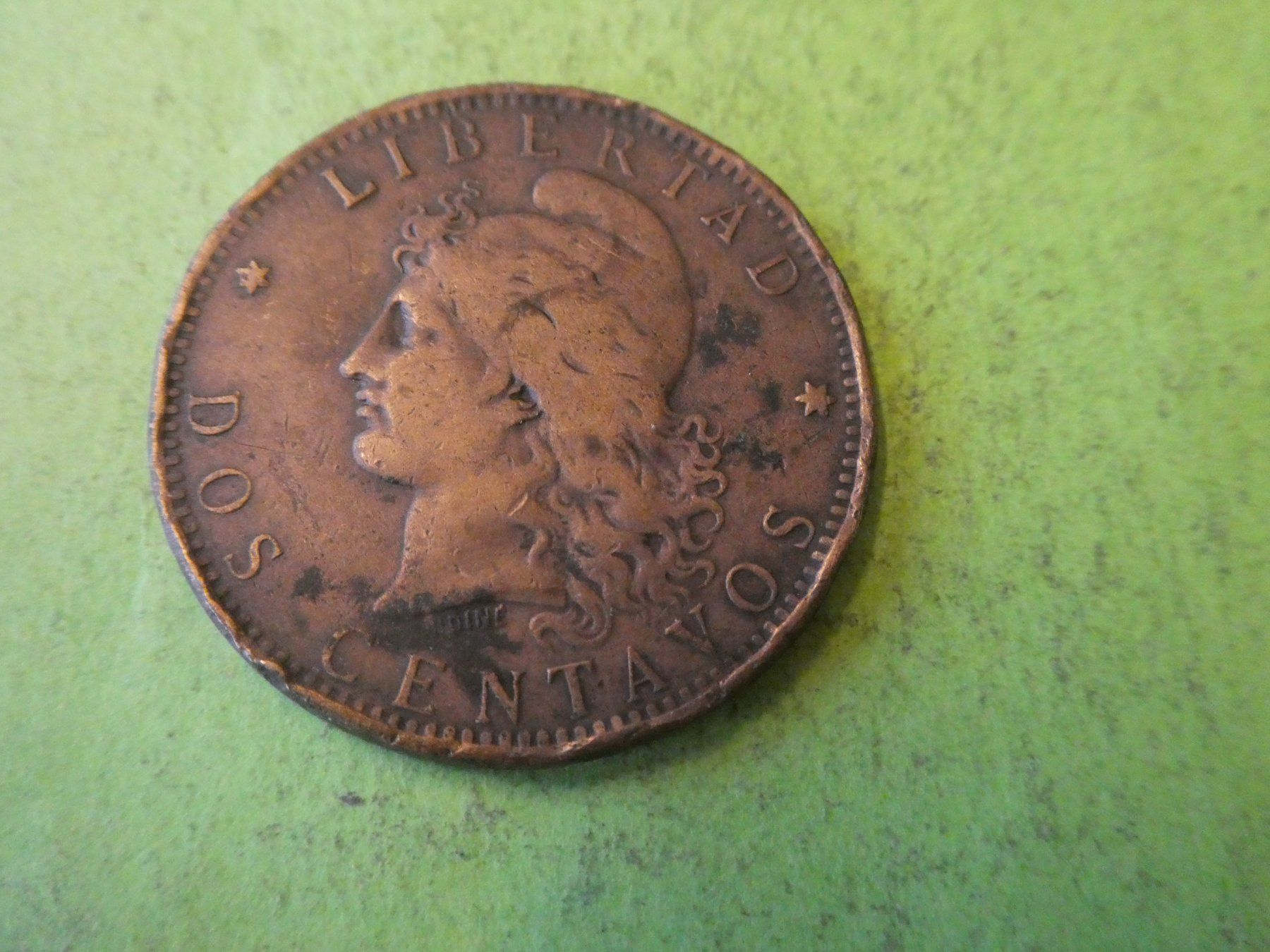 Alle Münzen: Argentinien 1884, 2 Centavos – Gebraucht aus Hinterforst von Rohusri 1