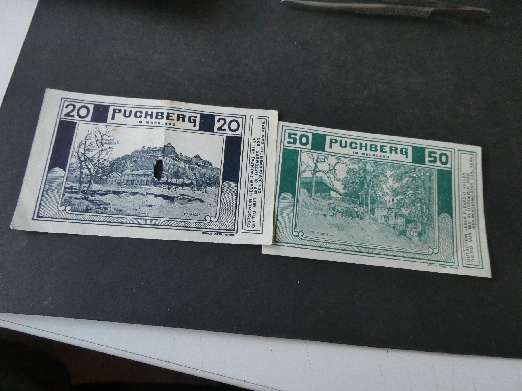Banknoten: Oesterreich, Puchberg  - Notgeldscheine – Gebraucht aus Hinterforst von Rohusri