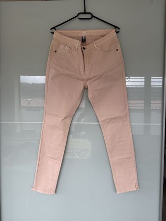 Pantalon rose pêche taille haute, idéal pour l'été! T40/42