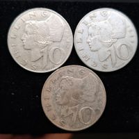 Österreich 10 Schilling 1957/1958 & 1959 Silber