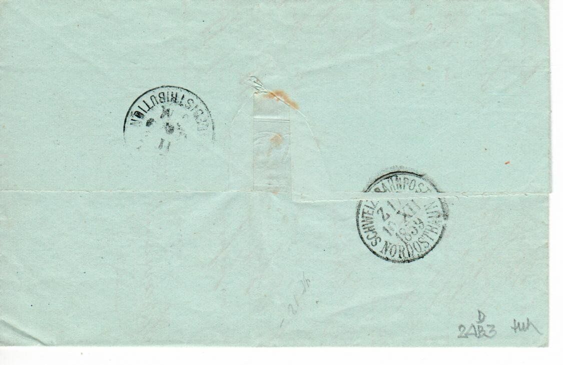 Tutti i francobolli: Strubelbrief Glarus - Ennenda - Basel  1859 – Usato da Wolhusen venduto da Curver9 1