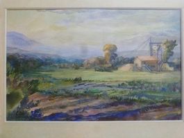 L. RIGATEAUX : Gravière à Eloi (1932), aquarelle 32/50 cm