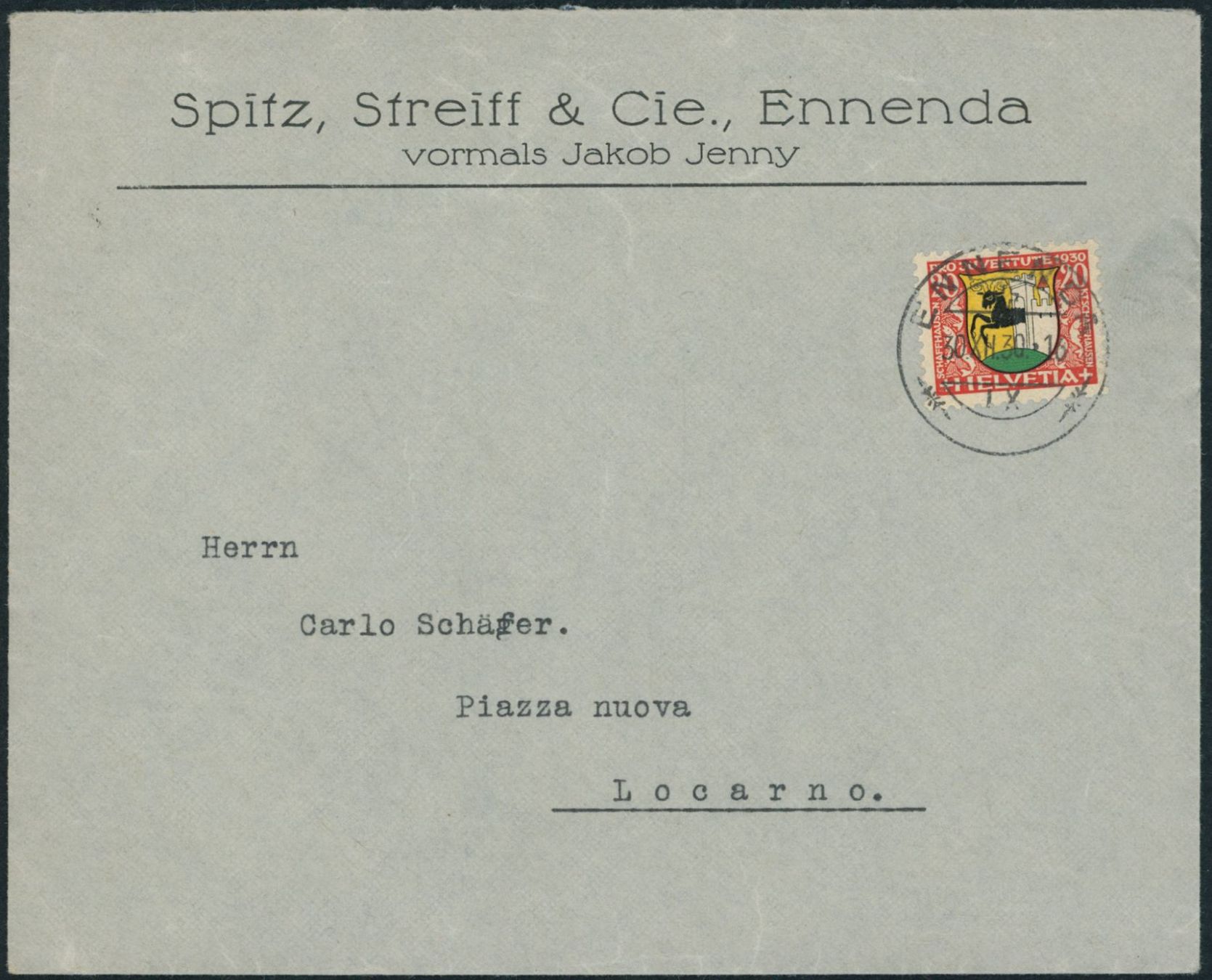 Tutti i francobolli: GL Ennenda - Brief – Usato da Schindellegi venduto da leecollect