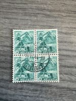 Briefmarkenblock Helvetia 5 Rappen gestempelt 16. VI. 44 Bas