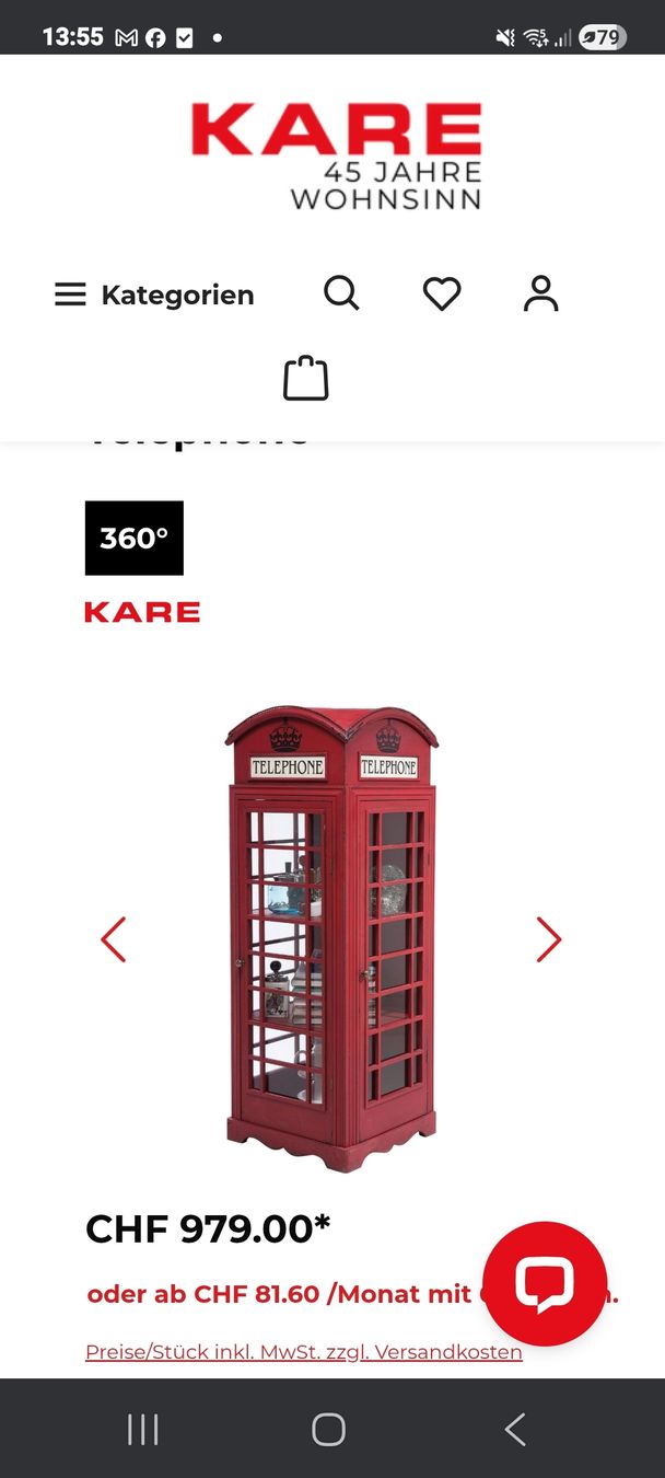 Vetrine: Londoner Telefonkabine, Vitrine – Usato da Adliswil venduto da Baski1963 3