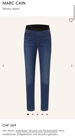 Marc Cain  Skinny  Jeans Hose mit Gummibund, Grösse 38, blau
