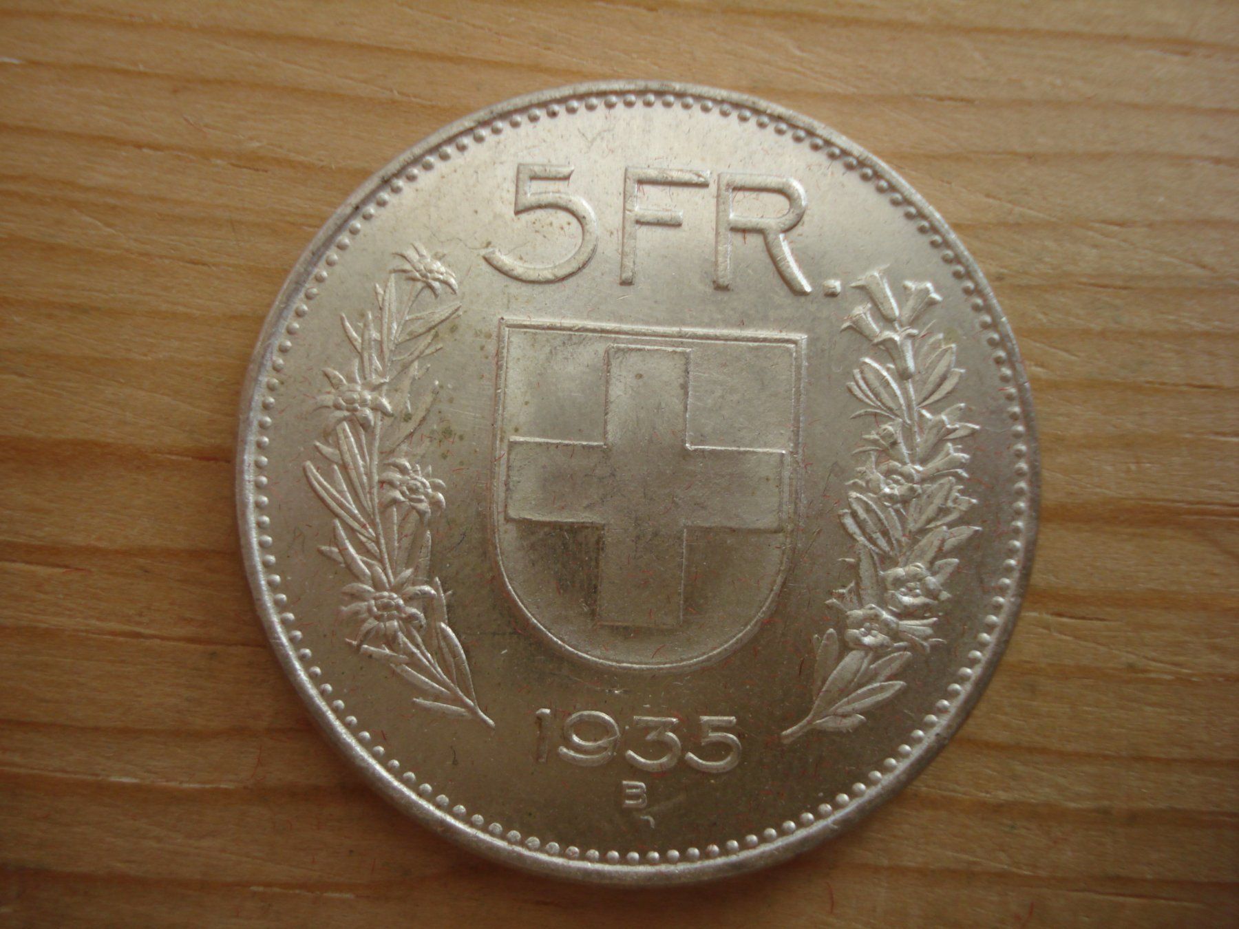 Alle Münzen: (S1)   5 Franken 1935 STGL – Gebraucht aus Erlach von Net-Coins